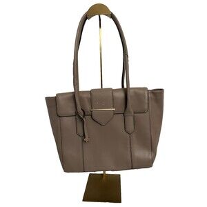 Radley London Brown Pebbled Leather Satchel Bag Top Handle Shoulder Tote Gold